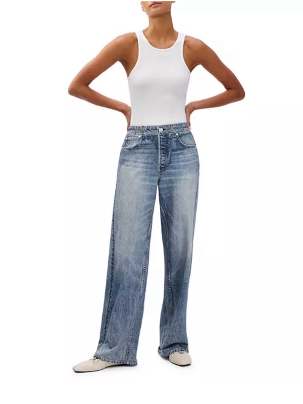 rag & bone Miramar Terry Wide-Leg Jeans